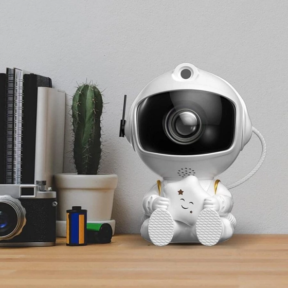 Лазерный ночник-проектор звездного неба Космонавт, с USB + пульт / Детский светильник-ночник звездное небо Киев