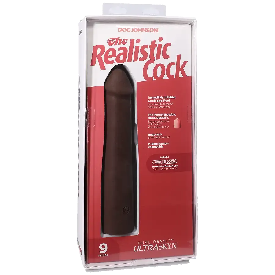 Фалоімітатор Doc Johnson The Realistic Cock ULTRASKYN - 9 Inch Chocolate Львів - фото 8