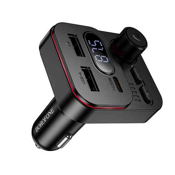 АЗП з FM-модулятором BOROFONE BC61 Ocean 45W(1A1C) car BT FM transmitter Black Одеса