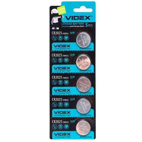 Батарейка CR2025 Videx 3В 5шт для часов и пультов Киев