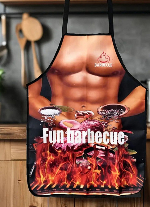 Фартук с приколом Barbecue торс гриль мясо огонь кухонный мужской для барбекю Киев - изображение 10