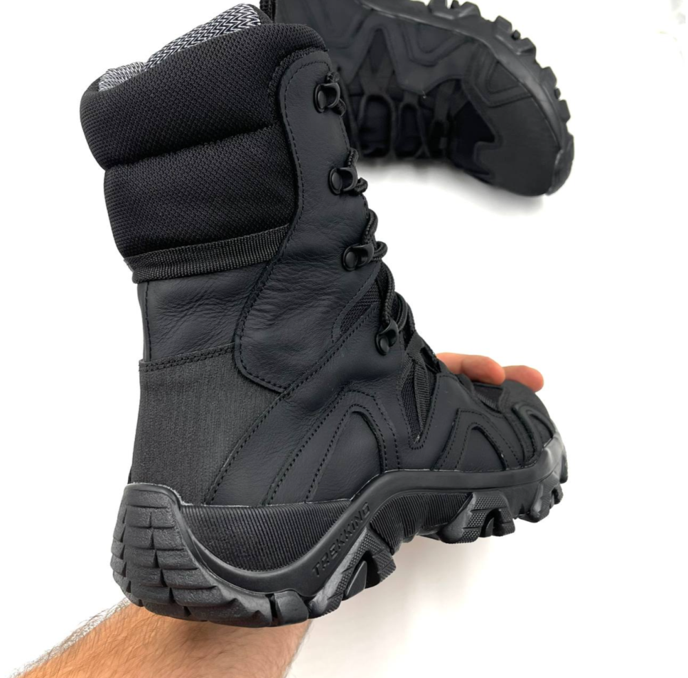 Тактические мужские демисезонные черные берцы на Gore-Tex, военные мужские водонепроницаемые кожаные берцы Львов - изображение 3