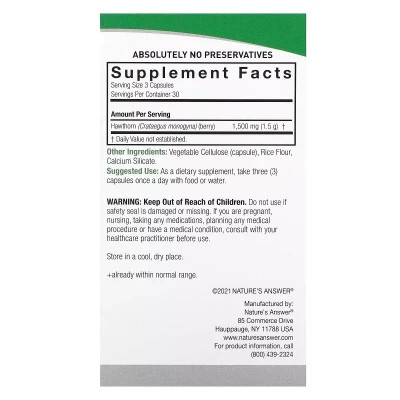 Трави Nature&apos;s Answer Глід, 1500 мг, Hawthorn Berry, 90 вегетаріанських капсул (NTA-16266) Вінниця - фото 3