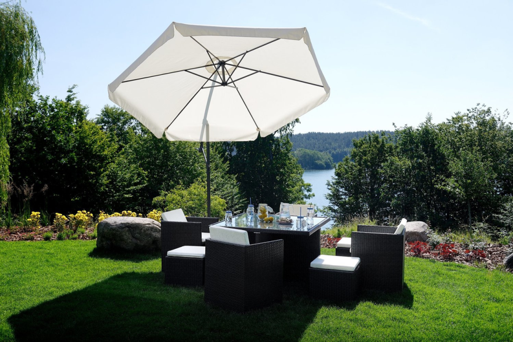 Садовый раскладной зонтик Funfit Garden (диаметр - 3 метра) с боковой стойкой, Белый Киев - изображение 5