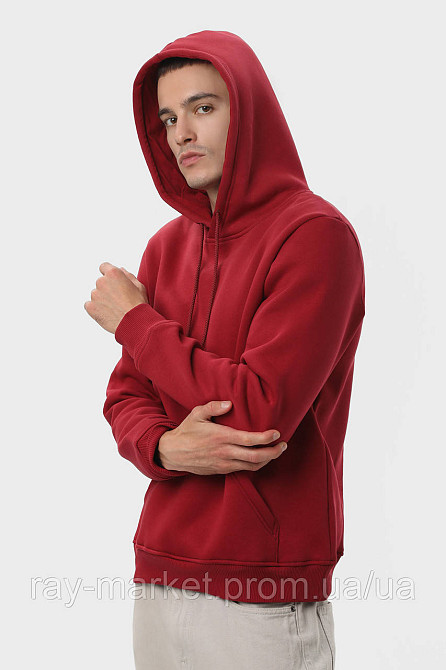 Набор мужское худи утепленное 2шт RAY BASIC Бордовый/Темно-серый (U0401M-Burgundy-Dark Grey) Киев - изображение 3