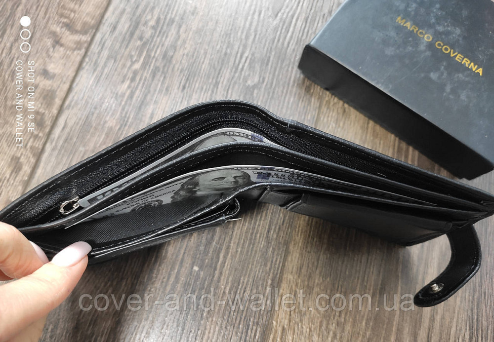 Малый мужской кожаный кошелёк из натуральной кожи  Marco Coverna M14 Киев - изображение 5