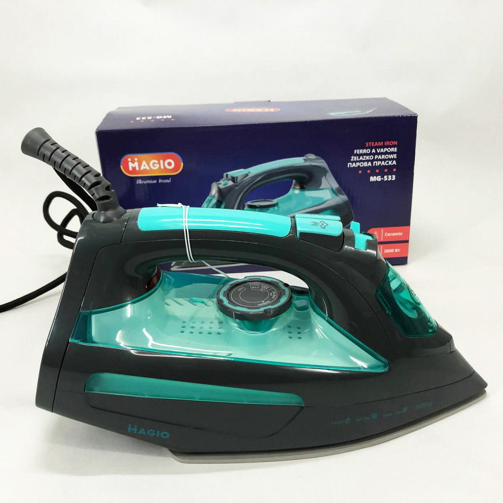 Утюг для одежды с функцией пара Magio MG-533 2600 Вт, Утюг керамический антипригарный CL-27 Львов - изображение 13