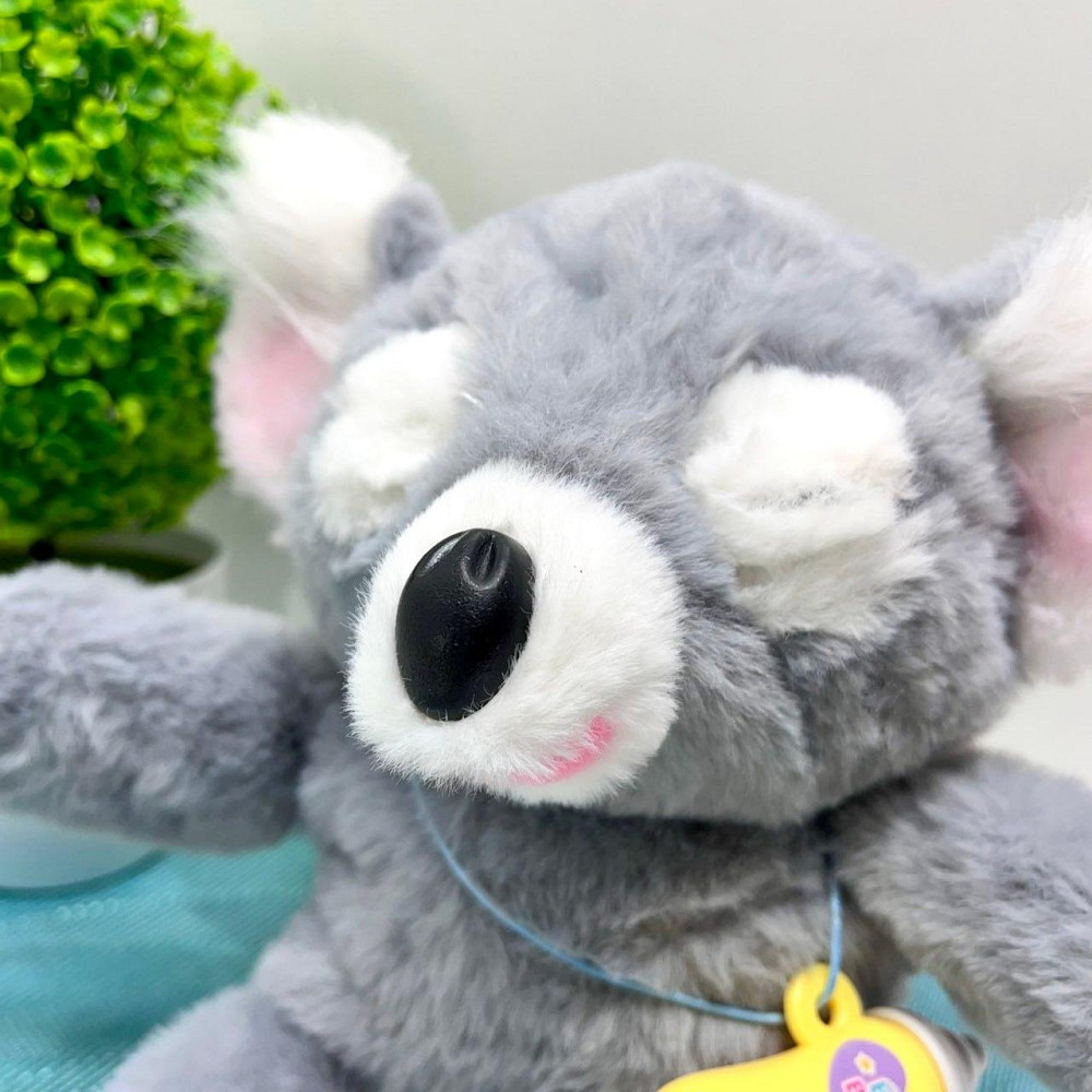 Коала інтерактивна м'яка іграшка пляшечка в комплекті моргає сенсорний та магнітний датчик звук 24см Сірий (933-216 E) Чернигов - изображение 5