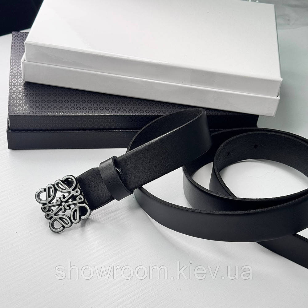 Жіночий брендовий шкіряний ремінь Loewe silver Київ - фото 2