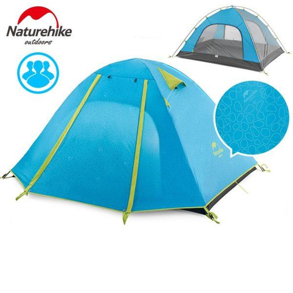 Двухслойная, 4-х местная палатка с алюминиевыми дугами, P-Series, синяя. Киев - изображение 6