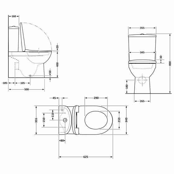Унитаз напольный Qtap Aquarius Ultra Quiet 620×355×790 мм с сиденьем Soft-close, White QTAQAW27W49262 Киев