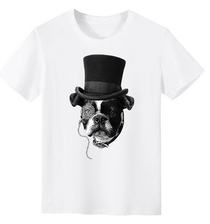 Термонаклейка стильная для одежды Мопс с цилиндром Киев - изображение 2