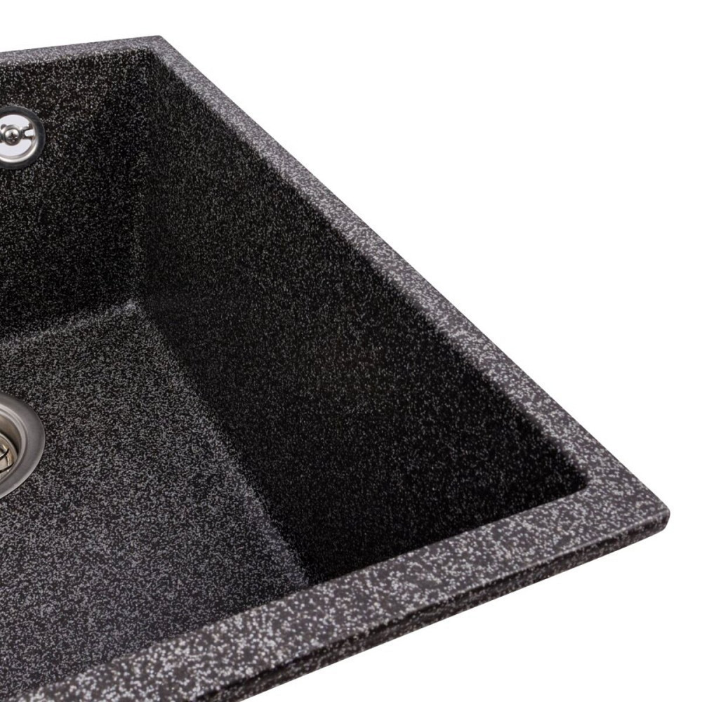 Гранітна мийка для кухні VALESO ROXY 3744 матова Графіт Коломыя - изображение 3