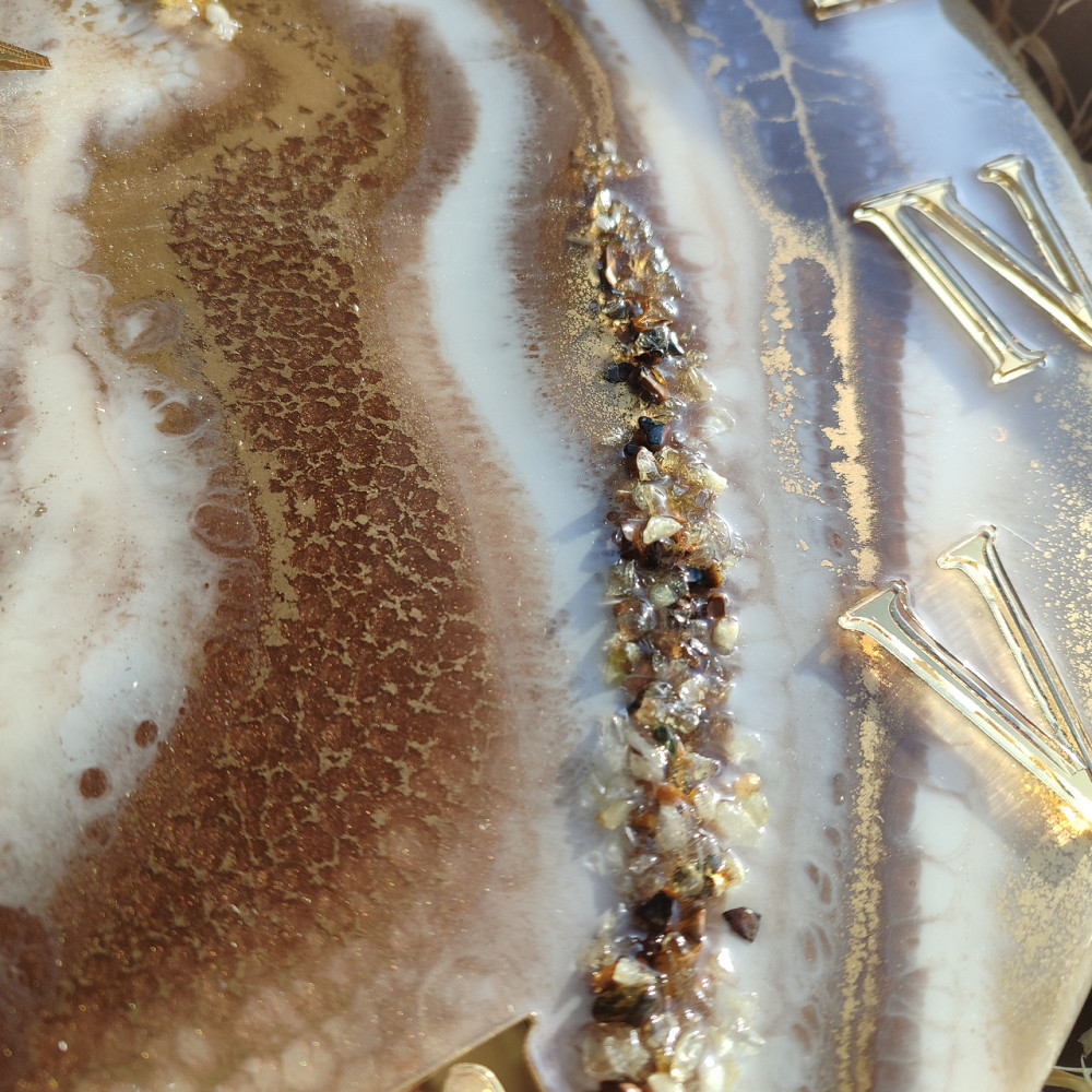 Годинник настінний 40 см з епоксидної смоли Дніпро - фото 4