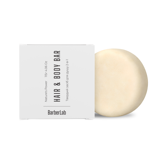 Твердое средство для душа 2-в-1 Nature's Power Hair & Body Bar BarberLab 115 г Киев