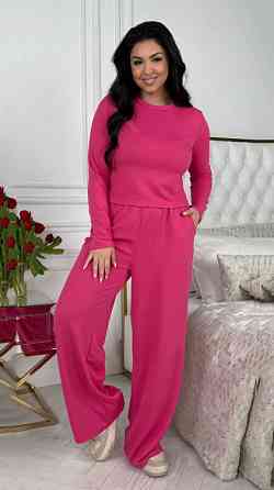 Женский костюм штаны с лонгсливом Малиновый 46/48 Харьков
