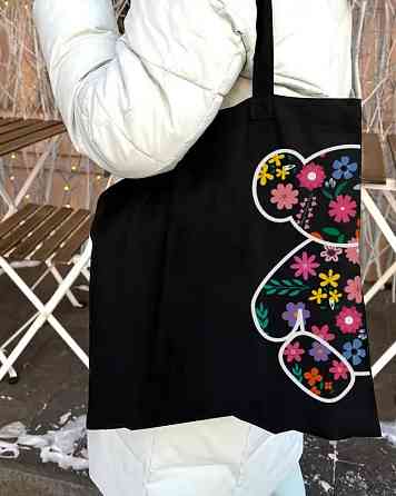 Екошопер BookOpt ВК4058 Ведмедик (Квіткові мрії) чорний Луцк