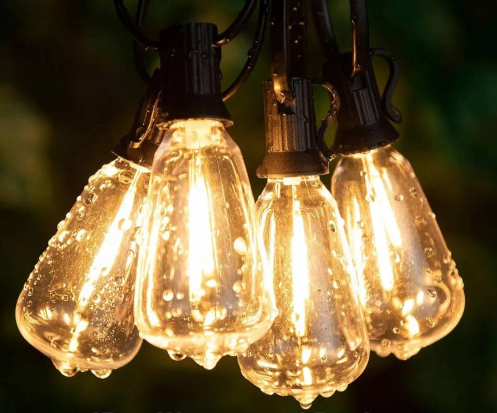 Вулична ретро гірлянда 15м 25 лампочок led лампочки в комплекті по 1Вт Київ - фото 1