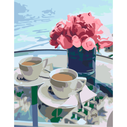 Картина по номерам «Кофе и цветы» 35×45см ROSA START Киев
