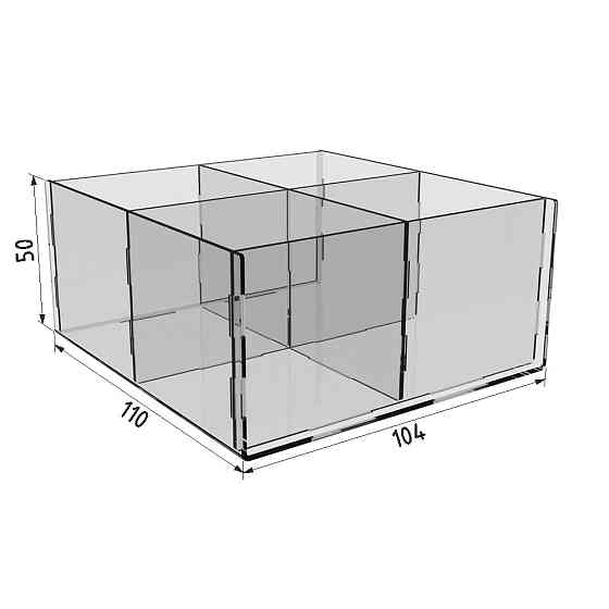Коробка акрилова EKOSTAR 4 комірки 104х110х50 Київ