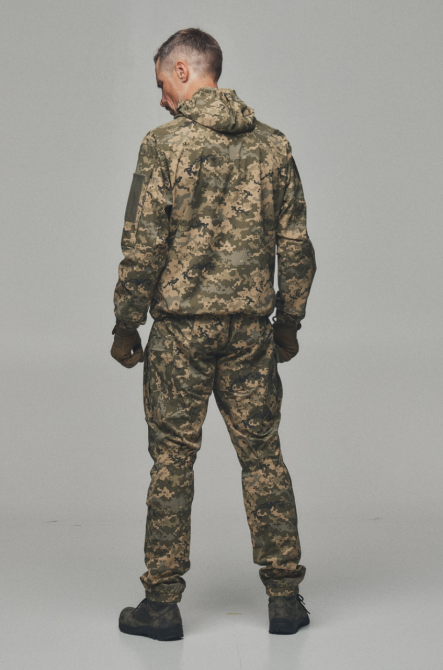 Военный мужской демисезонный пиксельный костюм с липучками для шевронов и капюшоном Львов - изображение 9