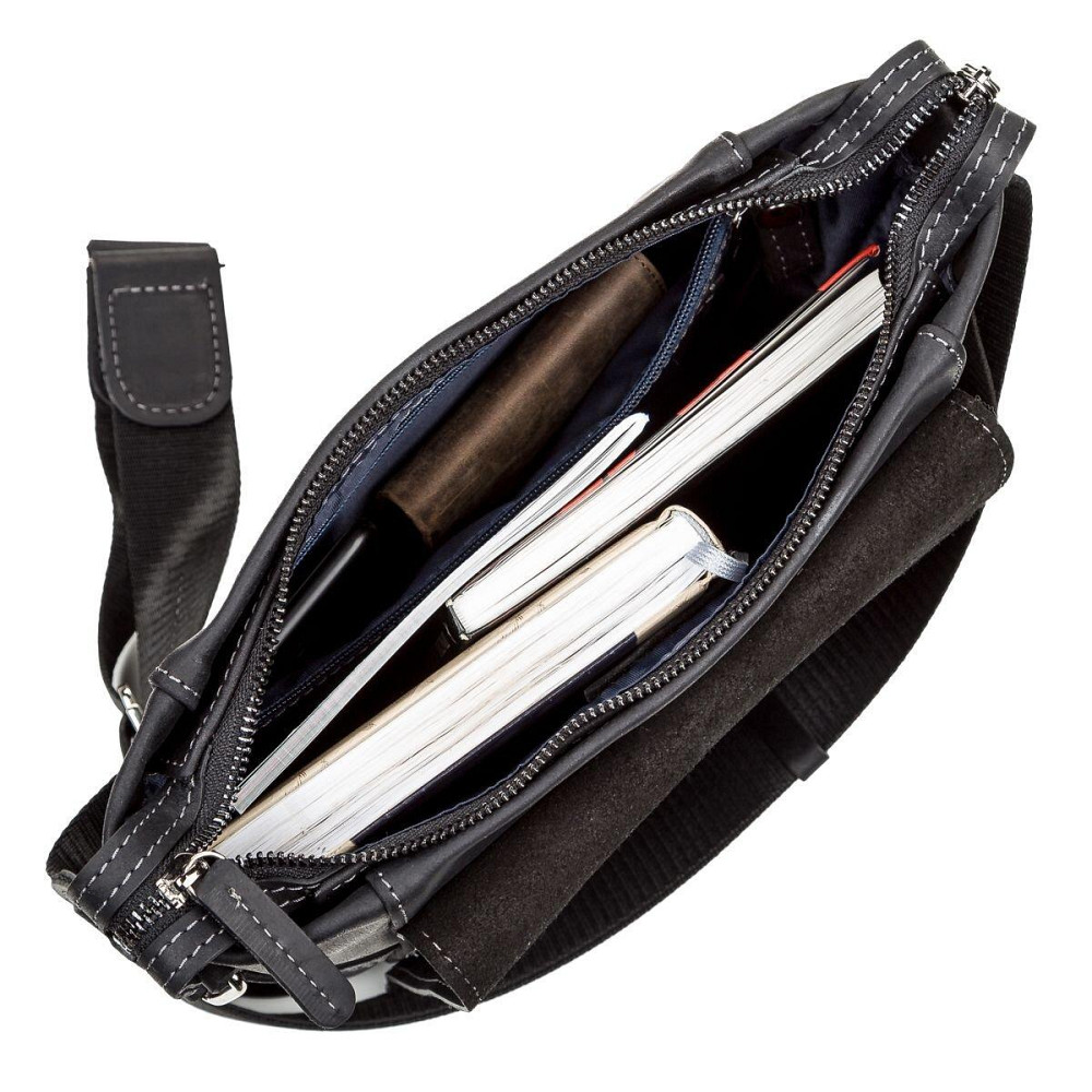 Сумка мужская SHVIGEL 11096 кожаная Черная Киев - изображение 6