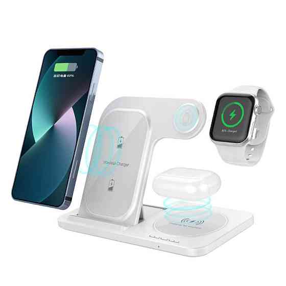 Бездротовий зарядний пристрій WUW-C250 3 in 1 desktop foldable wireless charger Одеса