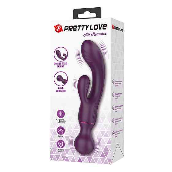 Вібратор-кролик PRETTY LOVE All Rounder Dual-Action, силікон, фіолетовий, подвійна стимуляція Sex Aura Київ