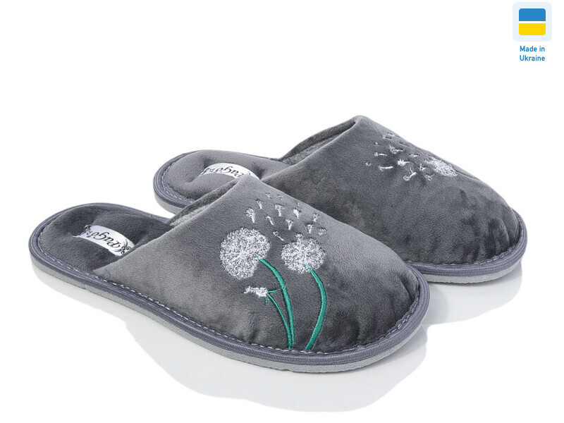 Тапочки жіночі сірий велюр теплі Кульбаба "PaGo" Одеса - фото 6