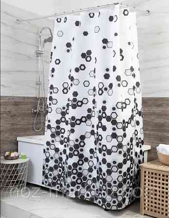 Штора для душа тканевая миранда Troy 180 х 200 см голубая синяя Харьков