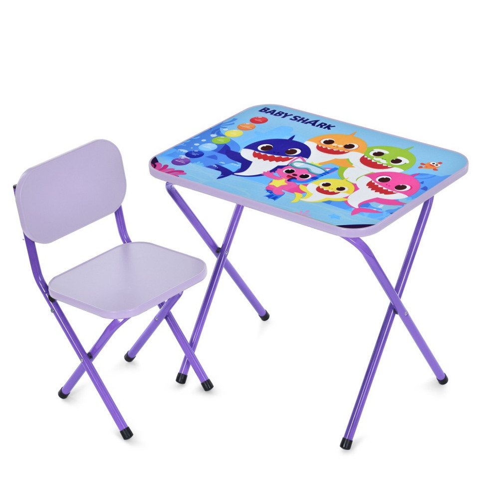 Дитячий столик складаний зі стільчиком M 5960-9 фіолетовий Вінниця - фото 1