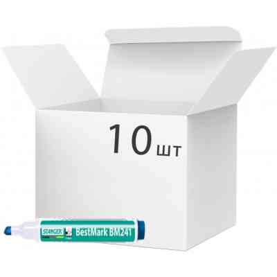 Маркер Stanger для сухостираемых досок, 1-4 мм клин. наконечник синий 10 шт (MARKER-BOA-STM241BL1) Винница