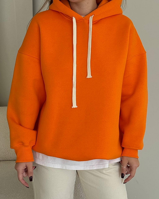 Женская стильная оверсайх худи турецкая трехнить на флисе ПЕНЬЕ Одесса - изображение 1