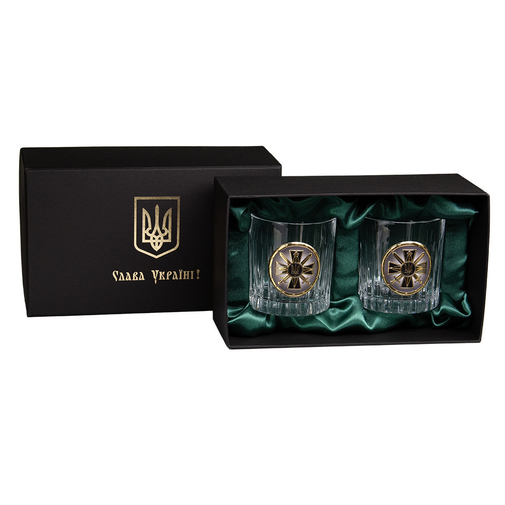 Набір келихів для віскі "Розвідка ЗСУ"  Boss Crystal, 2 келиха Рівне - фото 1