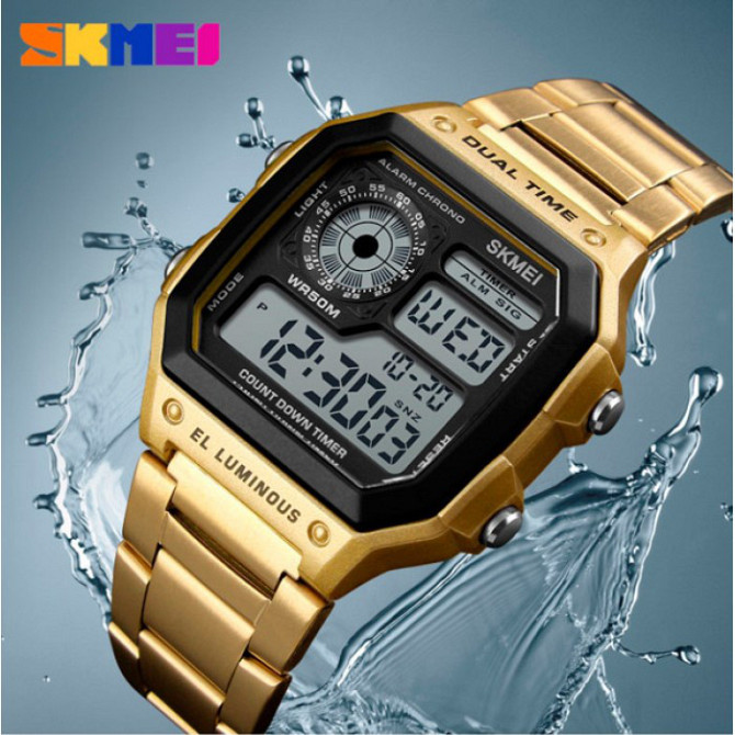 Чоловічий годинник Skmei 1335 Ripple Gold Вінниця - фото 5