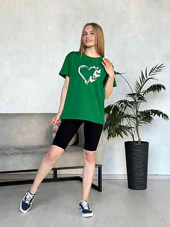 Жіночий комплект з футболкою та велосипедками рубчик Dynamic Київ