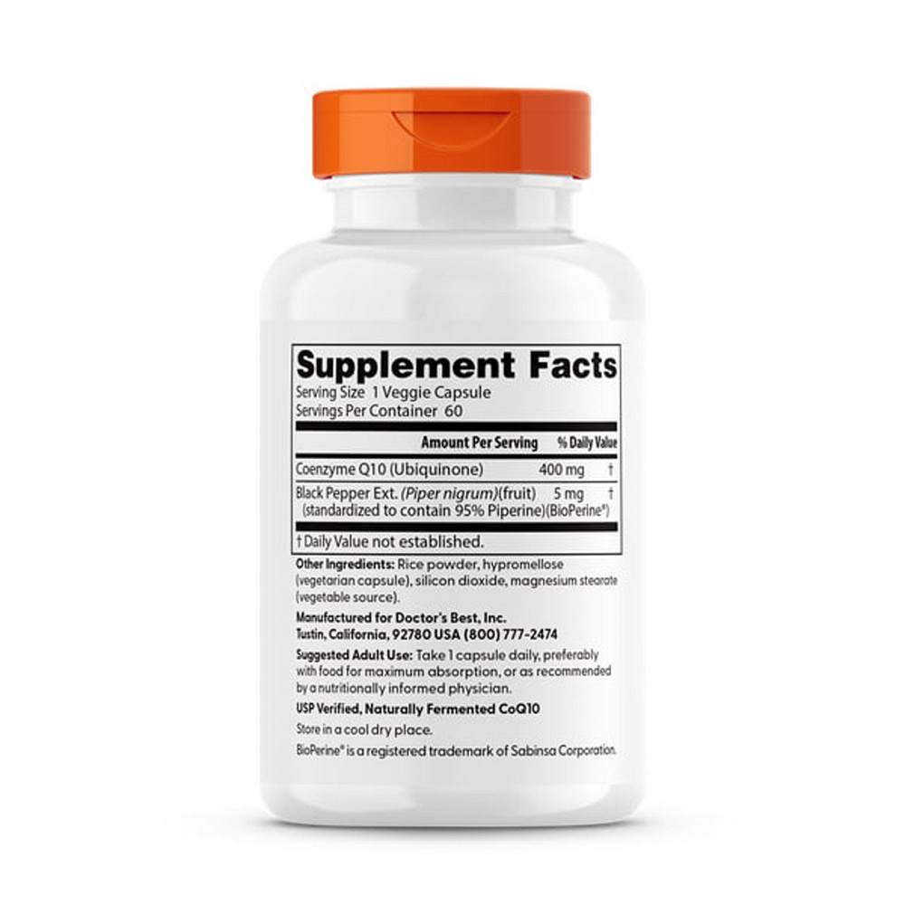 Кофермент Doctor's Best Коэнзим Q10 High Absorption CoQ10 400 мг 60 вег капс Київ - фото 2