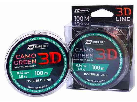 Лiска 3D Camo Green 0,16мм 2,3кг 100м 721-010-016 ТМ FISHING ROI Киев