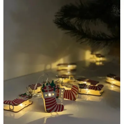 Гирлянда Chomik Носок новогодний 1.65 м 10 LED Теплый белый (5900779854093) Винница - изображение 5