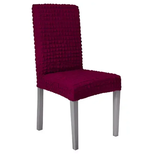 Комплект чехлов на стулья без оборки 6 штук (бордовый) Коломыя - изображение 1