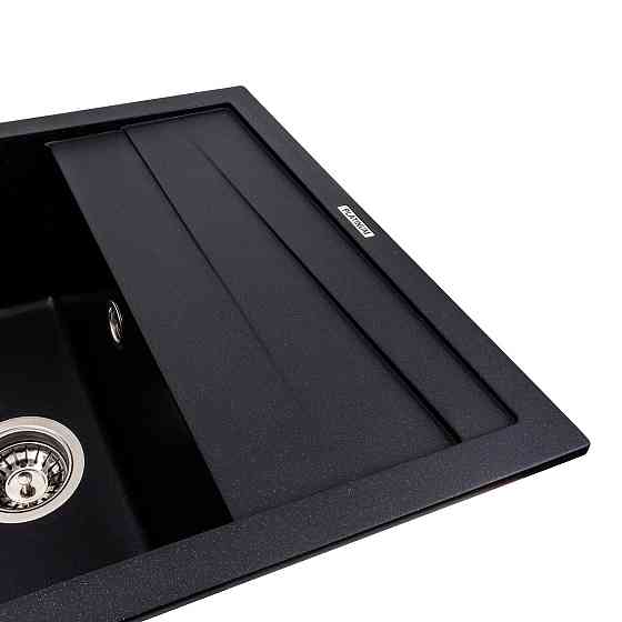 Кухонна мийка гранітна матова 7050 CASCADA Platinum чорний металік Коломыя
