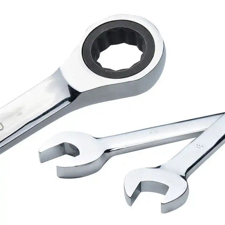 Набір рожково-накидних комбінованих ключів 7 шт, 8-19 мм гайкові для ремонту з тріскачкою в кейсі Кам'янець-Подільський - фото 9