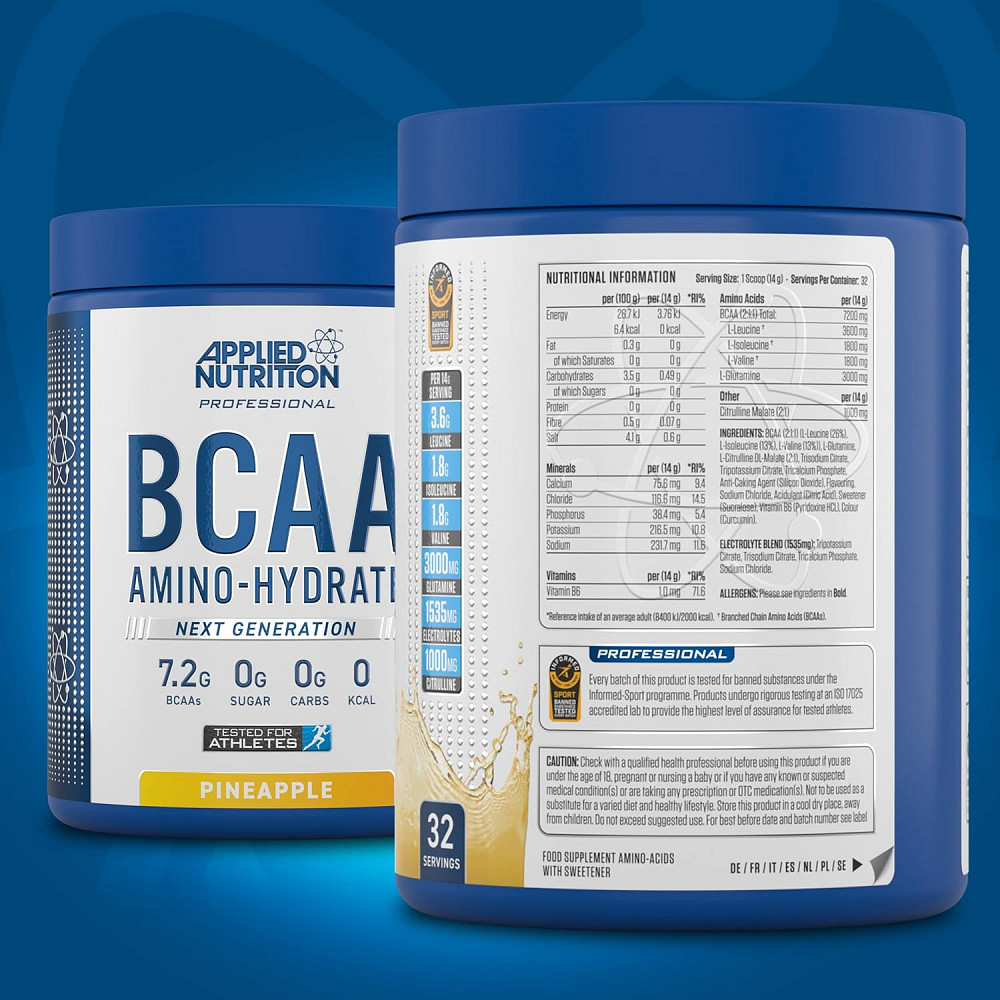 Комплекс аминокислот Applied Nutrition BCAA Amino-Hydrate (450g - 32 Servings) (Pineapple) Луцк - изображение 2