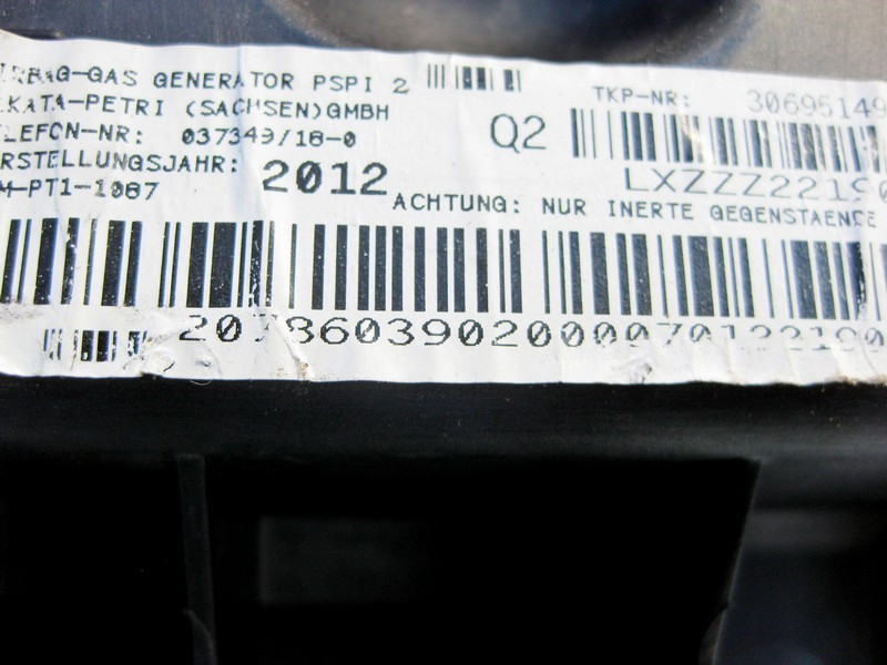 Mercedes-Benz  A2078603902 Подушка безпеки переднього пасажира приладову панель - торпеду C-Class W204 E-Class C207 Одеса - фото 3