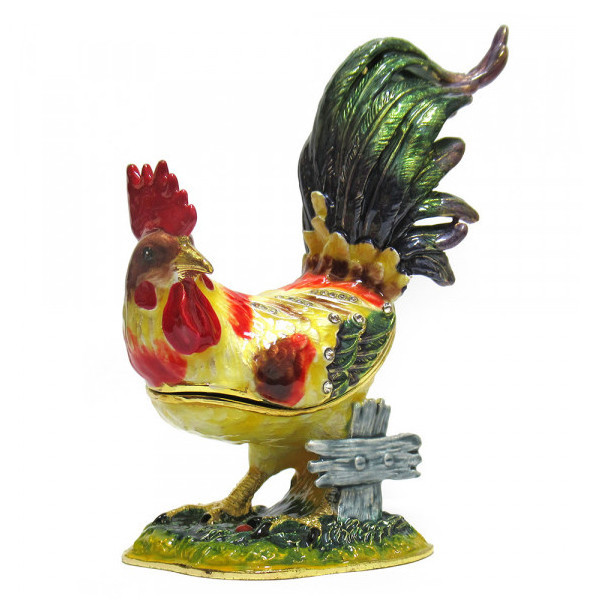 Скринька з металу під Фаберже Півень біля паркану Київ - фото 1