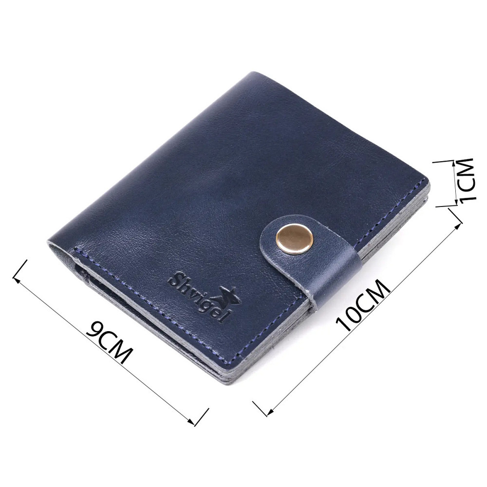 Компактне стильне портмоне Shvigel 16486 Синій Київ - фото 3