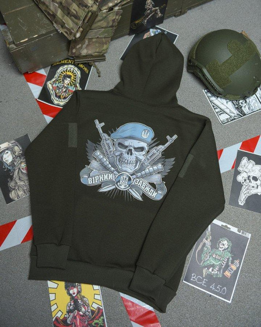 Худи CELEO на флисе  Вірний завжди олива ВТ7991 Одесса - изображение 1