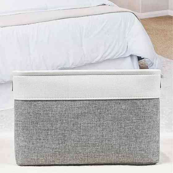 Корзина Органайзер Lovely Svi для зберігання білизни, одягу, упорядкування домашньої шафи, дитячих іграшок 38×28×24 – Сіро- білий Київ