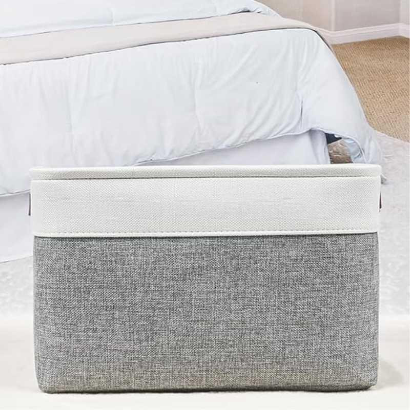 Корзина Органайзер Lovely Svi для зберігання білизни, одягу, упорядкування домашньої шафи, дитячих іграшок 38×28×24 – Сіро- білий Київ - фото 3