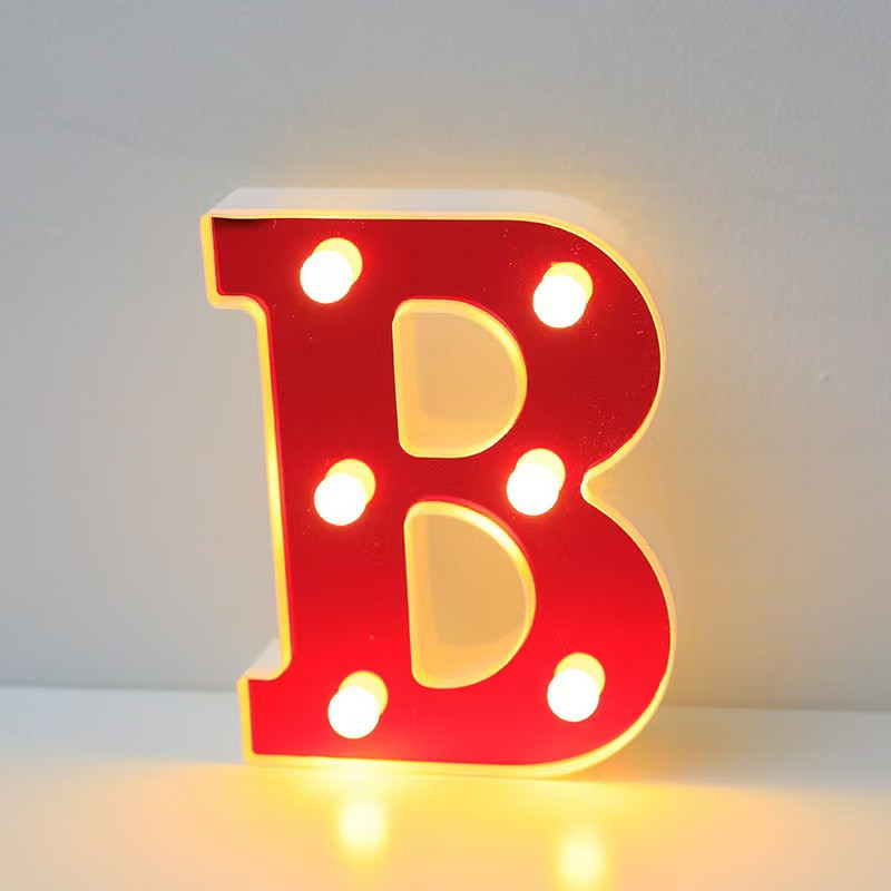 Об'ємна літера В led маленька 16 на 14 см червоний Київ - фото 1